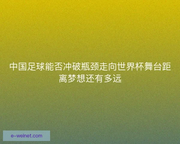 中国足球能否冲破瓶颈走向世界杯舞台距离梦想还有多远